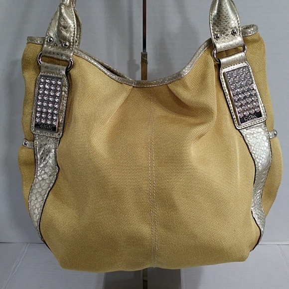 Kathy Van Zeeland Summer Yellow Canvas Hobo Bag *EUC* - Picture 3 of 12